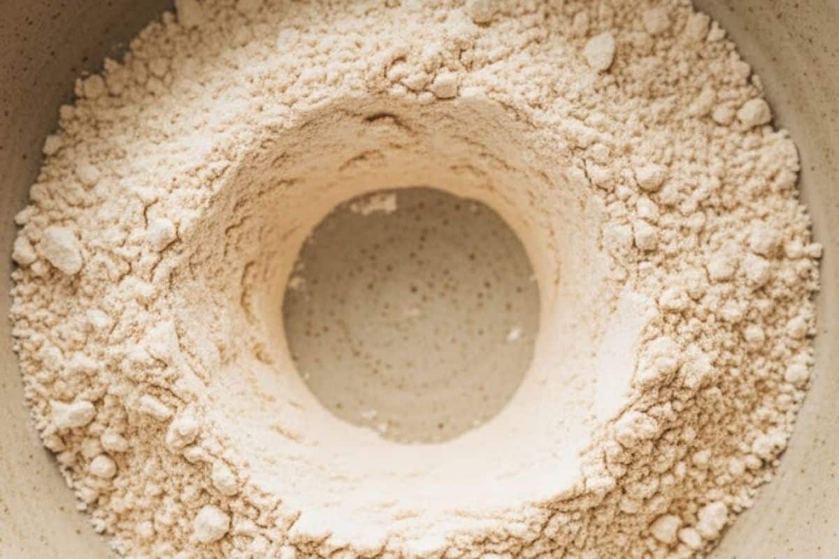 Create a well in the center of the dry ingredients
