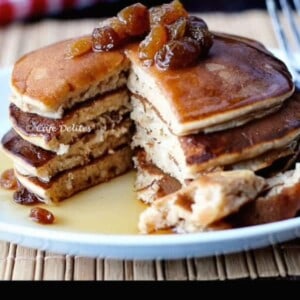 Cinnamon Raisin Pancakes on each other