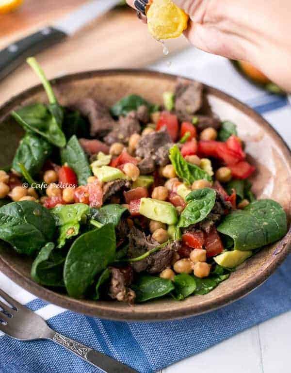Lamb and Chickpea Salad in a bowl
