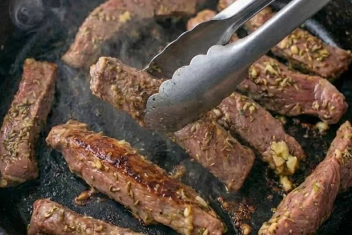 Pan fry the lamb on high heat in lightly oiled batches until browned and cooked to your liking.