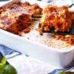 Chicken Pumpkin and Ricotta Lasagna on a tray