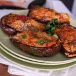 Beef Stuffed Eggplants on a plate