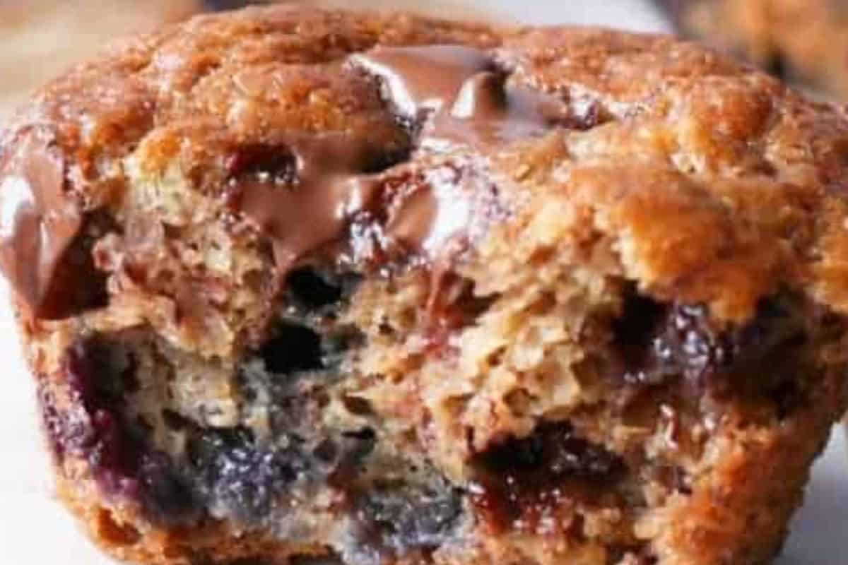 Spoon about 1/4 cup of batter into each cup, top with chocolate, and bake until golden