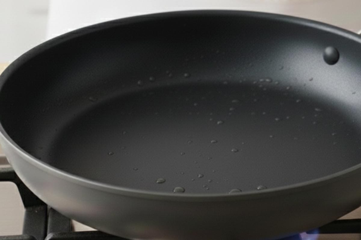 Heating the lightly greased pan.