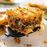 Beef and Pumpkin Shepherd's Pie on spoon