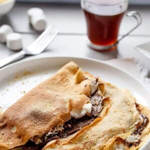 Nutella S'mores Crepes on a plate