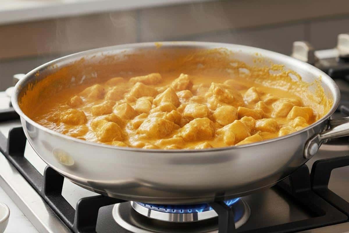 Added the pumpkin puree and milk.