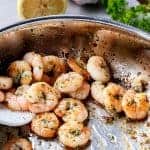 Lemon Paprika Garlic Prawns (Shrimp) in a pan