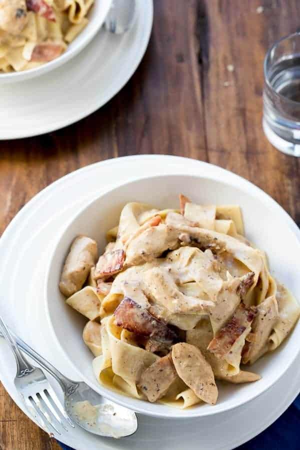 Top view image of Lightened Up Chicken Carbonara