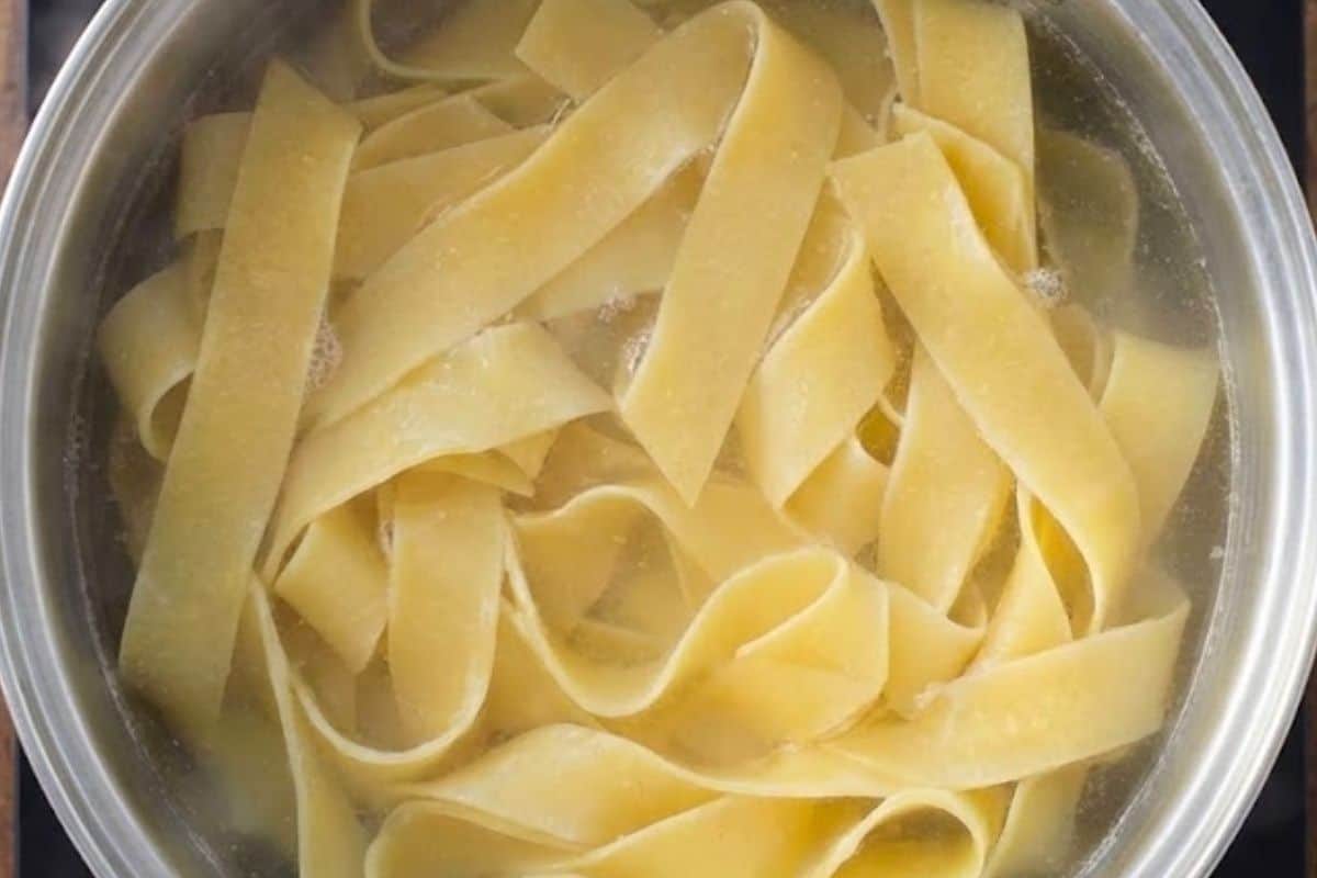 Cook the pasta according to packet instructions until just al dente, about 8 minutes