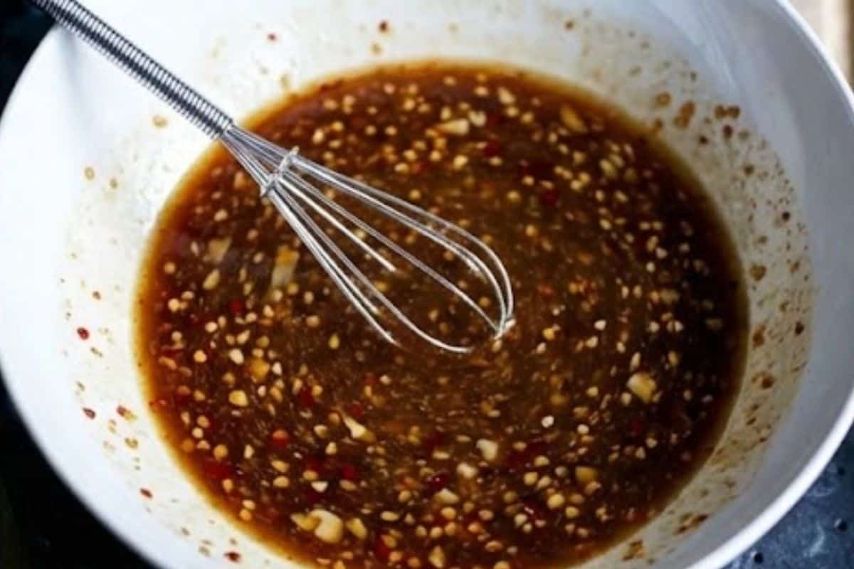 Whisk the olive oil, Worcestershire, lime juice, garlic, cumin, chili flakes, salt and sugar