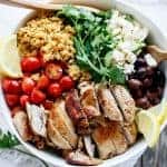 Balsamic Chicken Salad with Lemon Quinoa in the bowl