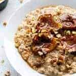 Caramelized Fig Toasted Oatmeal in a bowl