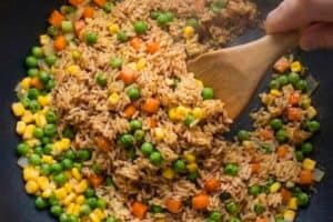 Rice being mix to everything