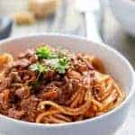 Spaghetti Bolognese in a bowl