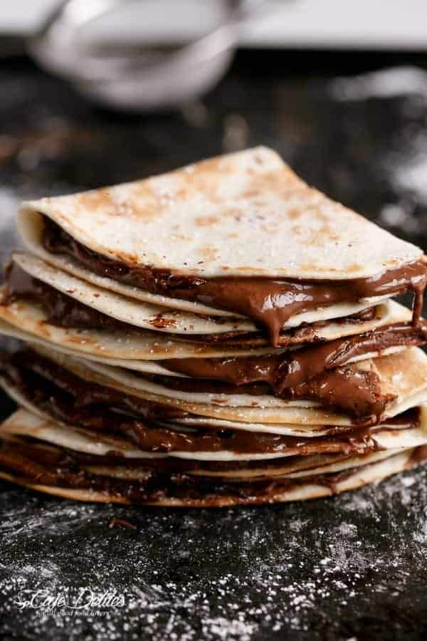 Simple Nutella Quesadillas stack on each other