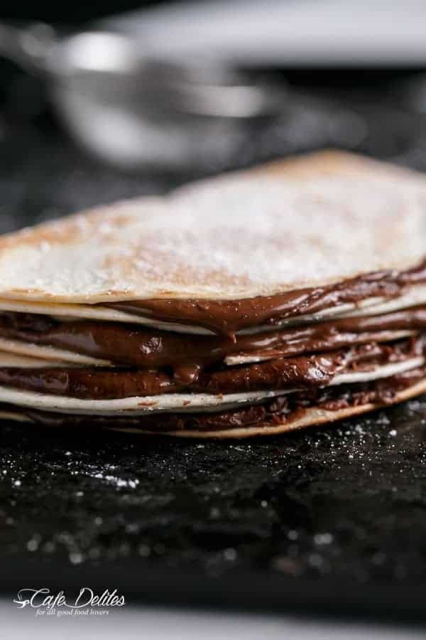 Side view image of Simple Nutella Quesadillas