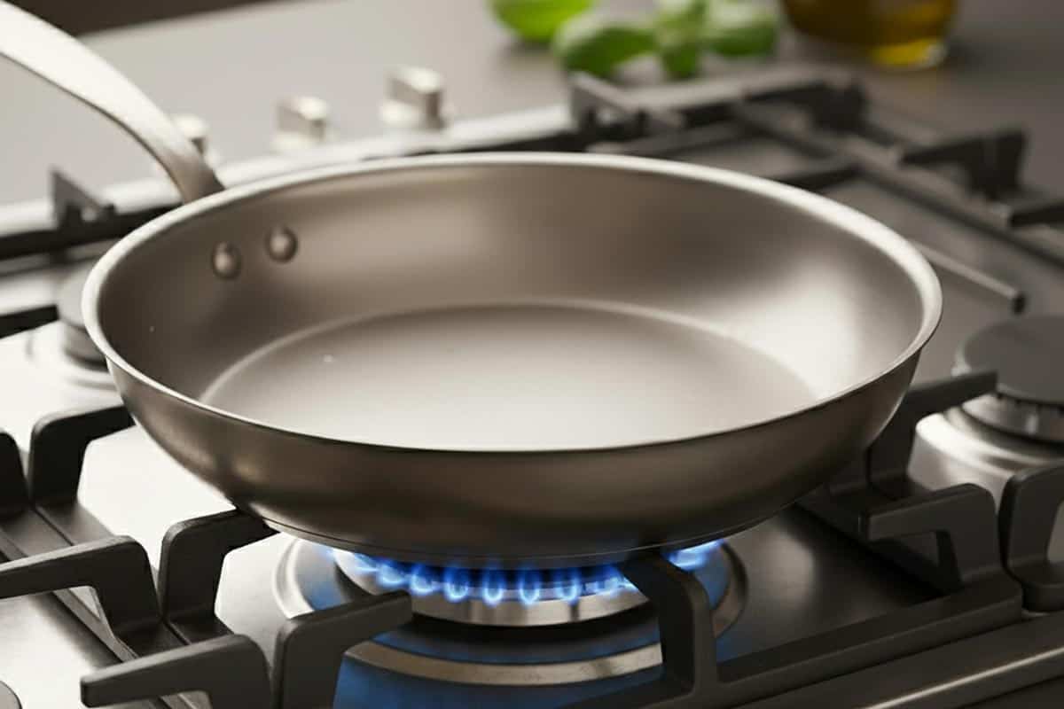 Heating the pan.