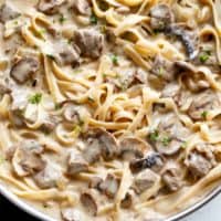 Creamy Beef and Mushroom Stroganoff in a bowl