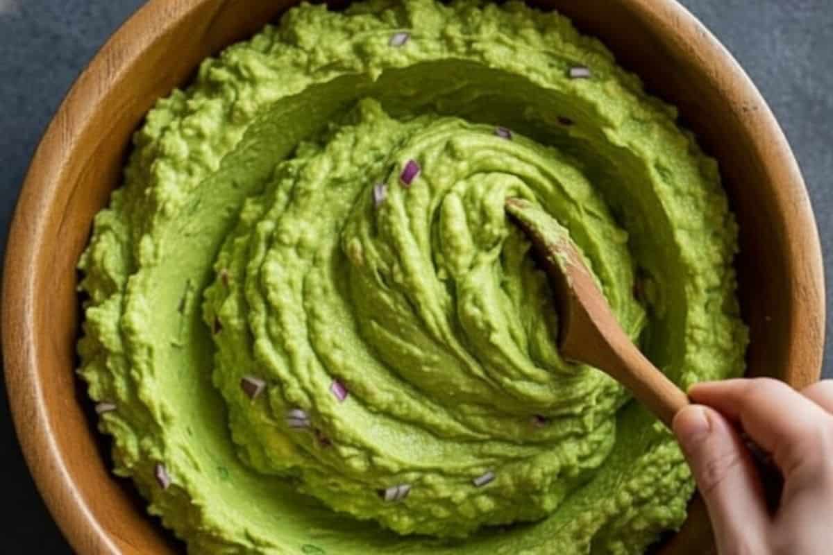 Scoop avocado into a bowl, add lemon and lime juice, red onion, chives, jalapeño, salt, and pepper, then mash until creamy