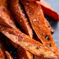 Crispy Sweet Potato Wedges with Garlic Avocado Aioli