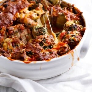 Spinach And Ricotta Zucchini Cannelloni in a bowl