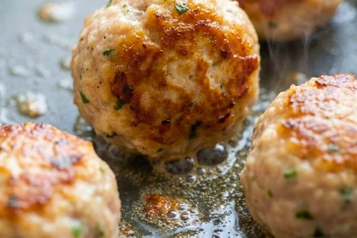 Turn meatballs as they cook so they brown on all sides and are cooked through