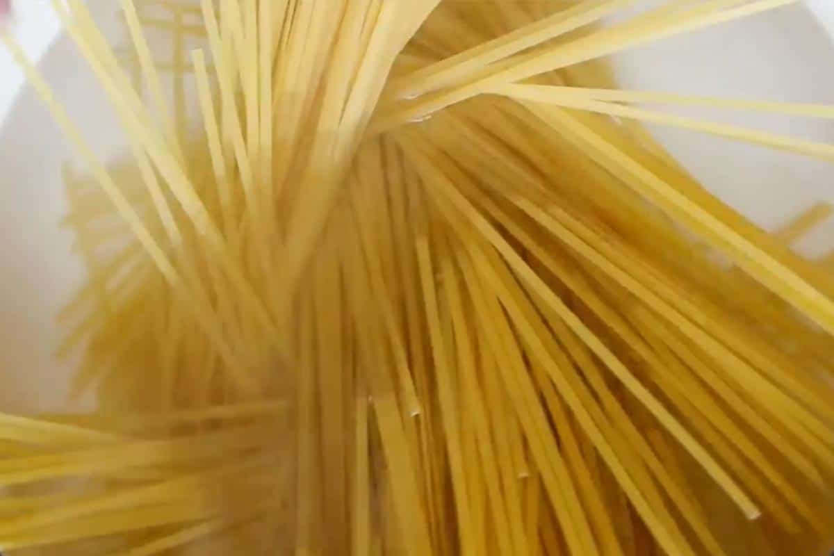 Cooking the pasta.