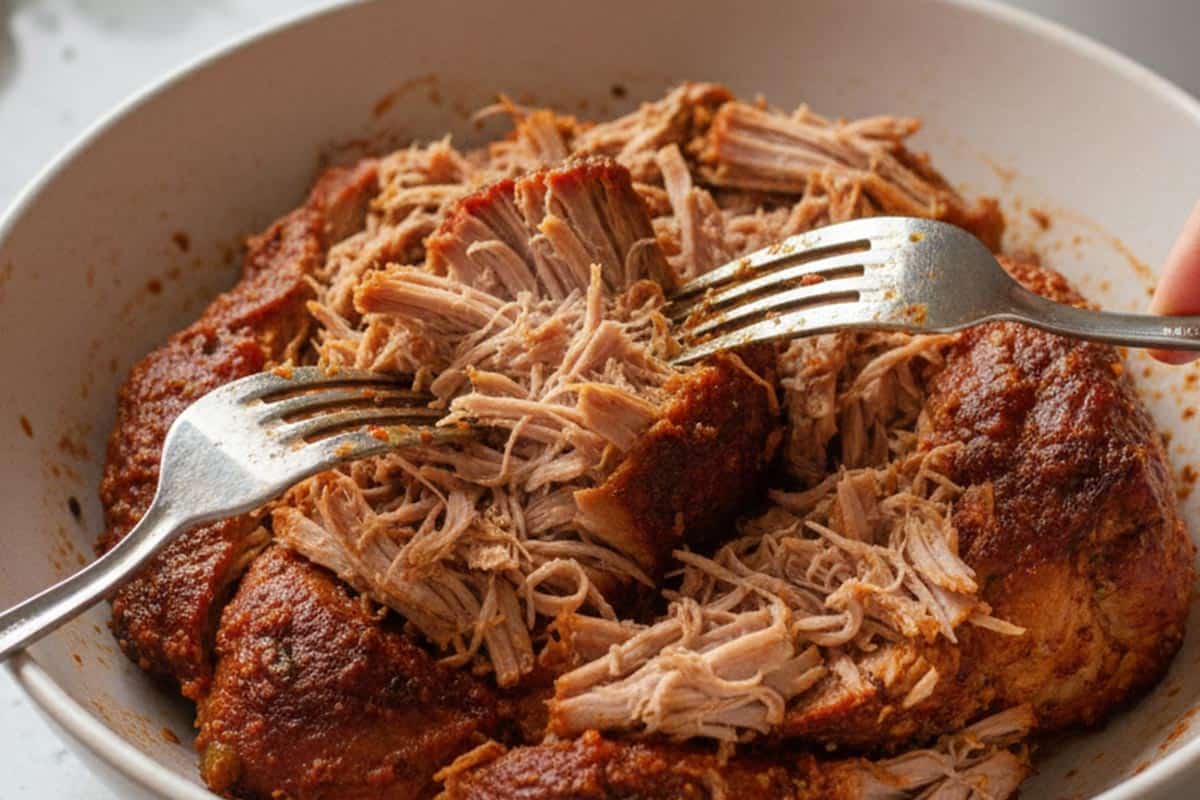 Shredding the Pork.