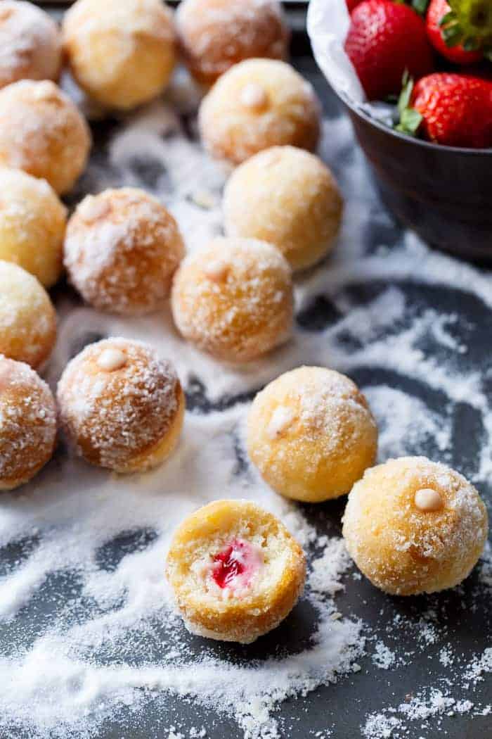 Strawberry Cheesecake Donut Holes