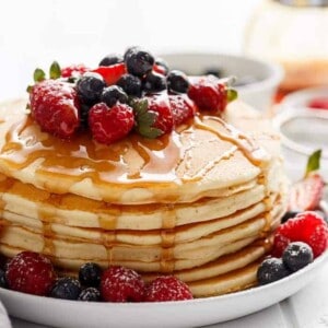 3 Ingredient Pancakes on a plate