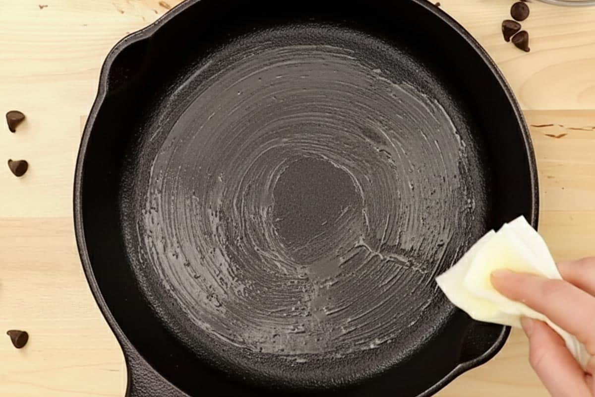Lightly greased a 9-inch cast iron skillet.
