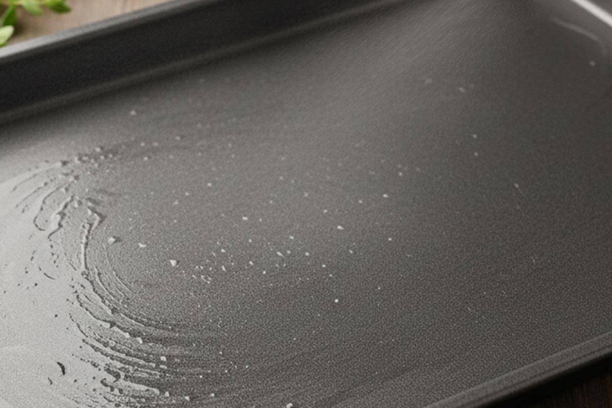 Baking sheet lightly greased with oil