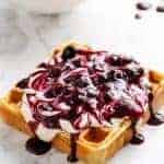 Delicious Blueberry Lemon Cheesecake Waffles