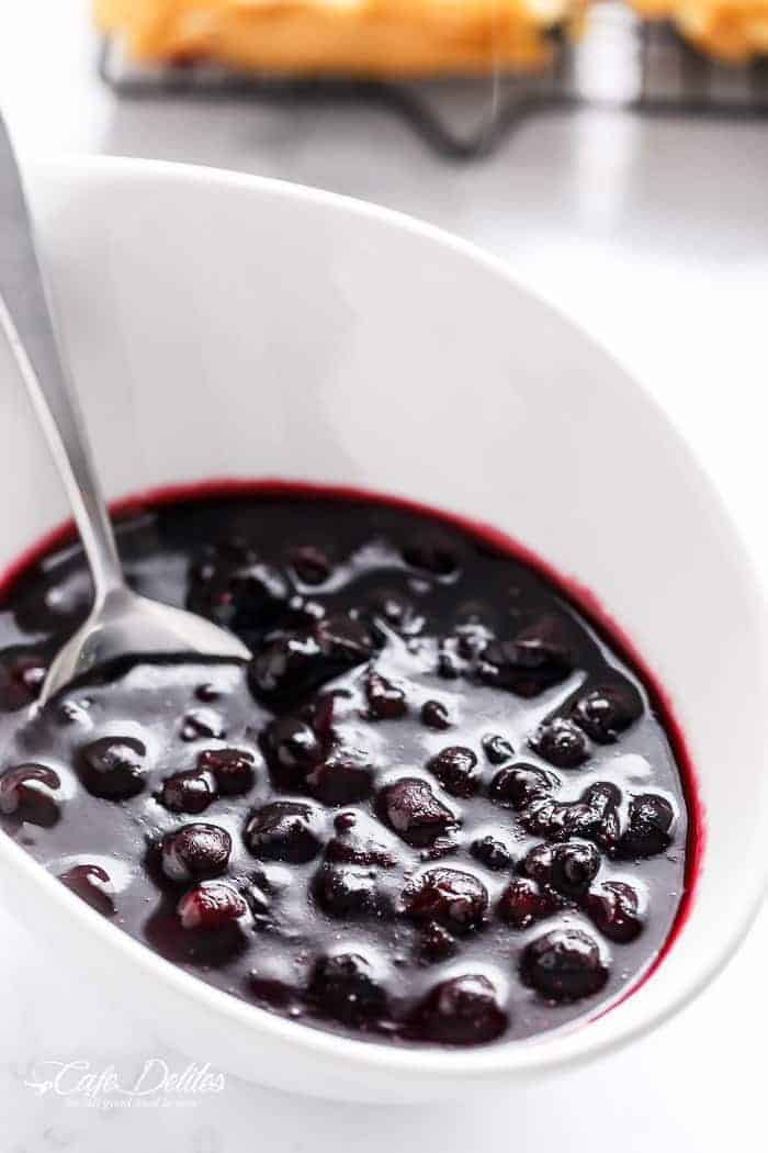 Homemade Blueberry Sauce in a bowl