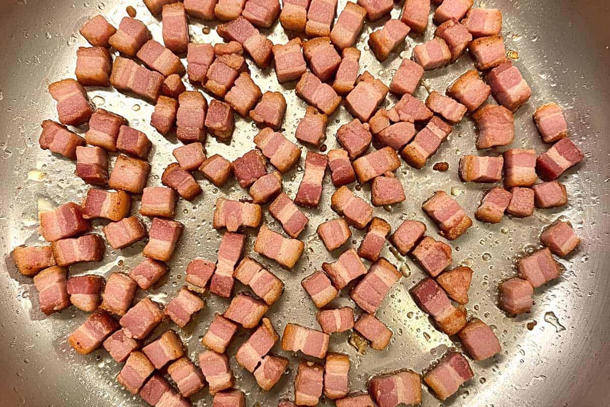 Bacon in a pan.