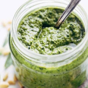 Basil Pesto in a jar