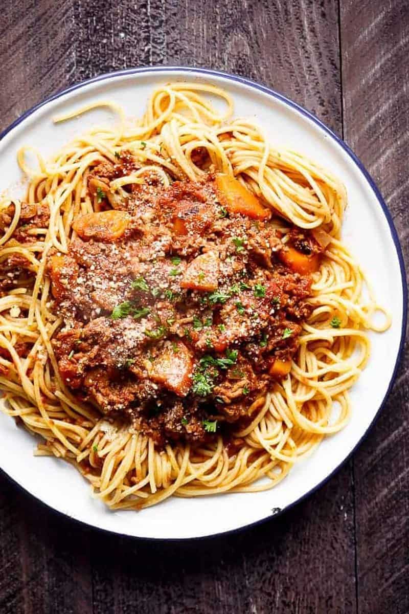Spaghetti Bolognese ready to eat