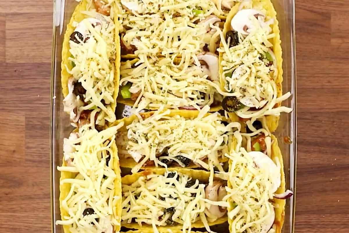 Added toppings and cheese.