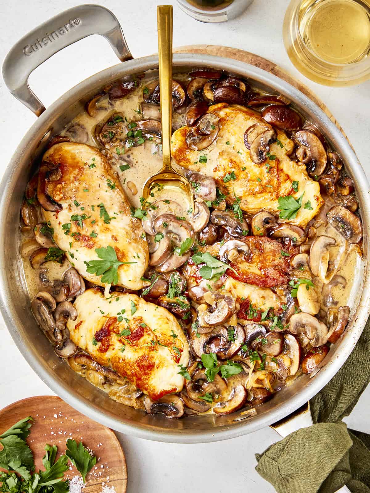 Creamy Champagne Chicken in a pan.