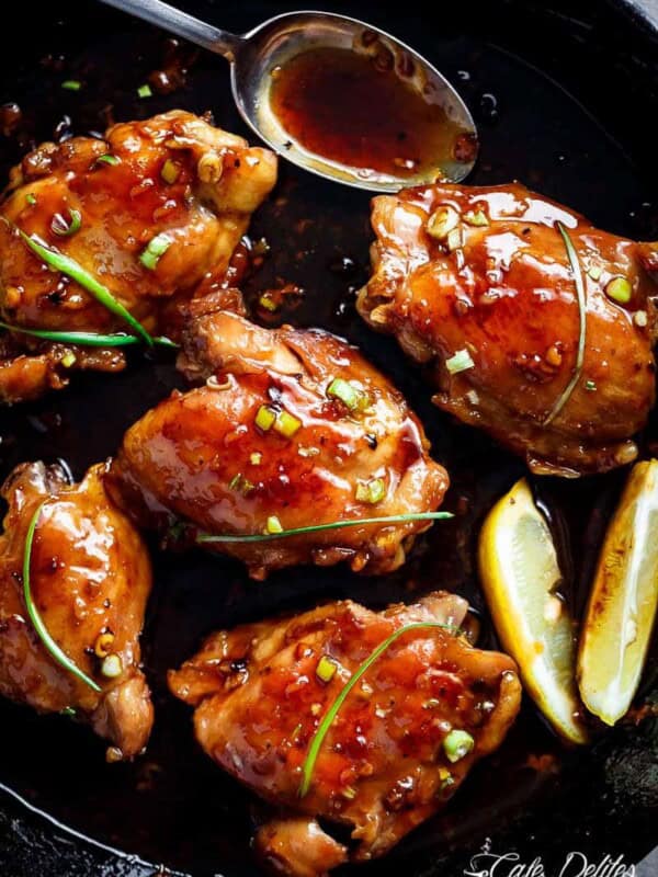 pieces of Garlic Teriyaki Chicken Thighs