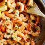 Lemon Garlic Butter Shrimp in a pan