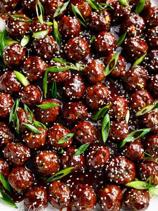 Tender Mongolian Glazed Meatballs are not only FILLED with Asian flavour -- they are smothered in the BEST homemade Mongolian sauce to wow your guests!