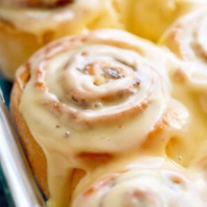 Quick Soft Cinnamon Rolls with a cream cheese glaze are super fluffy and light with a simple homemade dough, and a quick method to get baking!
