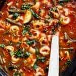Slow Cooker Tortellini Minestrone Soup in a bowl