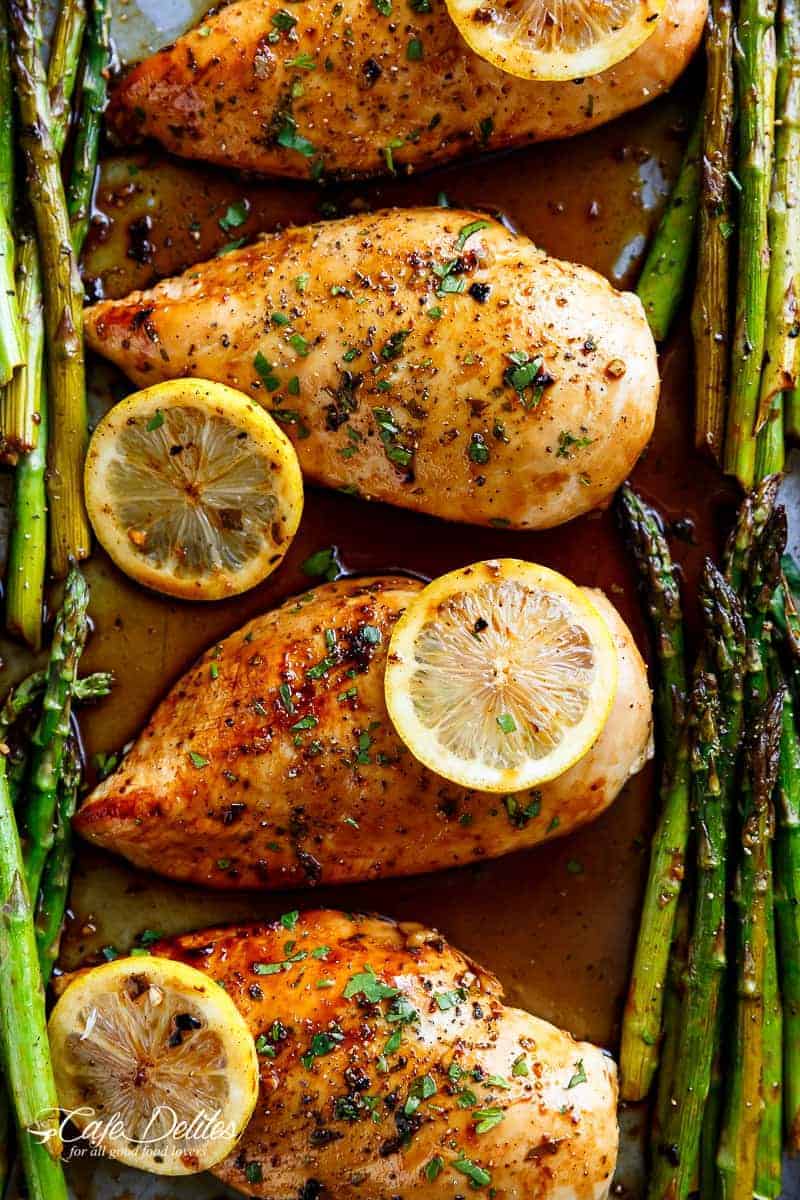 Zoom in image of One Pan Honey Lemon Chicken Asparagus