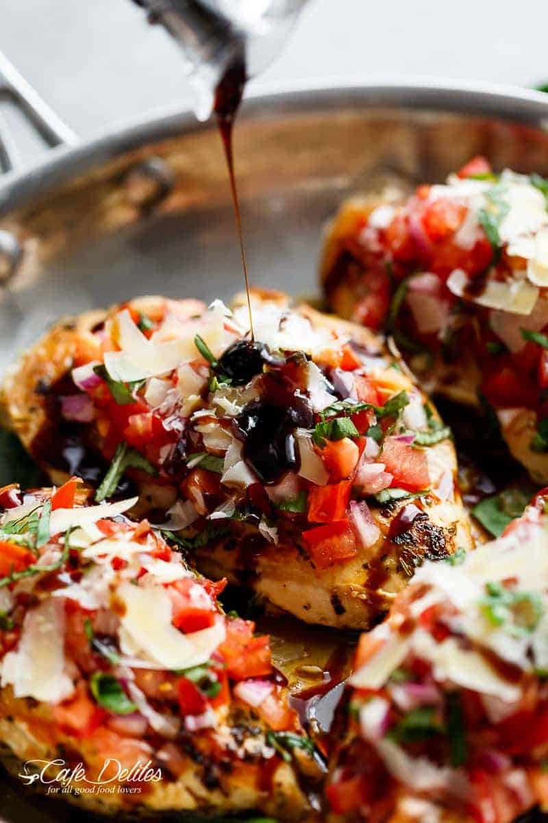 Italian Herb Bruschetta Chicken in a bowl