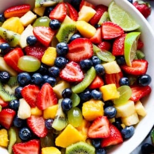 Honey Lime Fruit Salad in a bowl