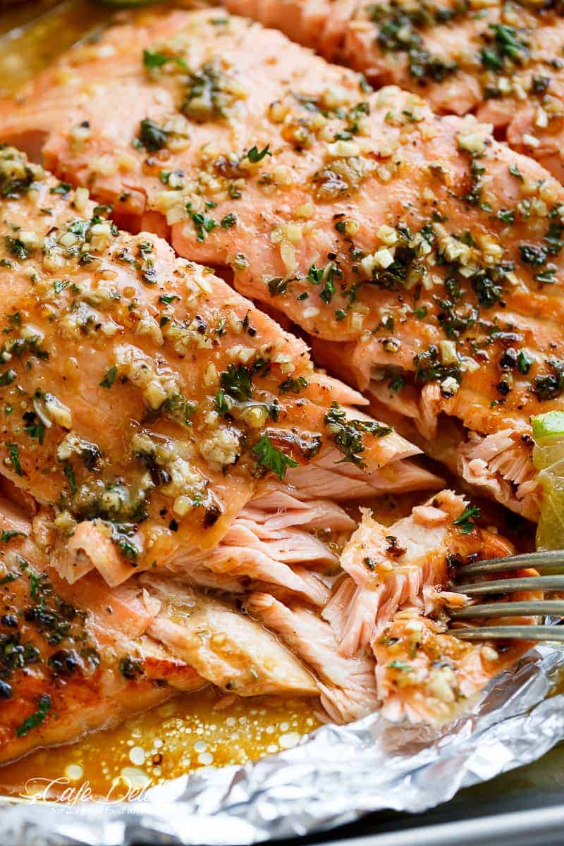 Zoom in image of Honey Lime Garlic Butter Salmon in foil