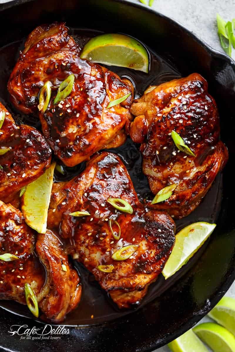 Top view image of Honey Garlic Sriracha Chicken
